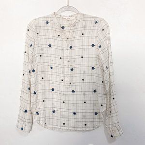 Athé Vanessa Bruno semi sheer floral embroider top